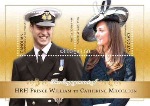 St Vincent - Royal Engagement Souvenir Sheet SGC1017S