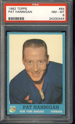 1962 TOPPS #64 PAT HANNIGAN PSA 8