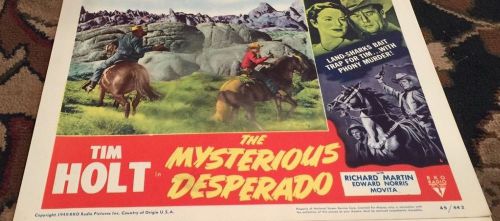 1949 the mysterious desperado movie lobby card - 49/442