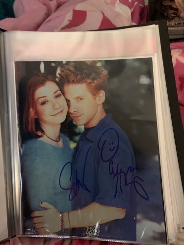 Alyson hannigan seth green oz willow autograph photo 8x10 buffy vampire coa