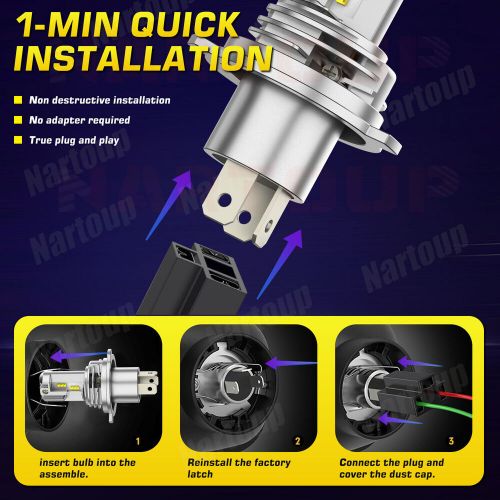 H4 9003 LED Motorcycle Headlight Bulb 6500K White High/Low Beam Super Bright