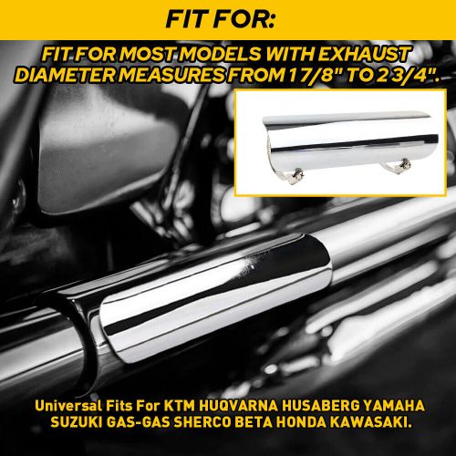 Exhaust muffler pipe heat shield cover protector chrome for motorcycle aluminum