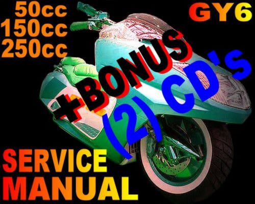 Scooter 50cc/150cc250cc gy6 qmb/qmj service repair shop manual plus bonus cd&#039;s