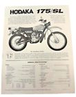 Vintage 1970s hodaka 175 s/l road and trail motorcycle original sales brochure