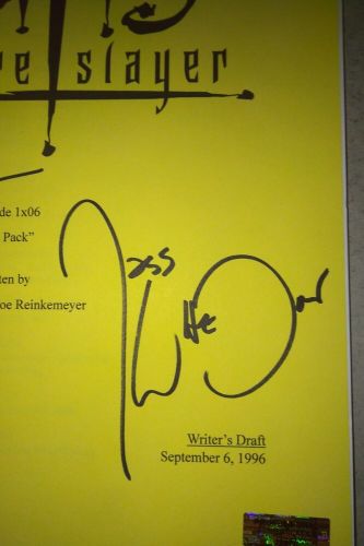 Alyson hannigan &amp; joss whedon hand signed buffy the vampire slayer script coa