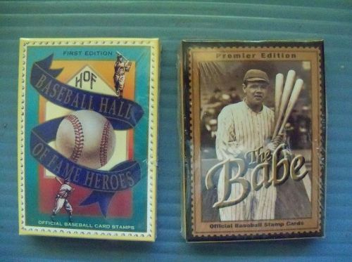 Babe ruth &amp; hall of fame official baseball card stamps st vincent &amp; guyana