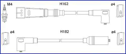 Huco ignition spark plug wire kit fits vw transporter t3 1.0-2.1l 1980-1998