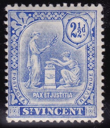 St vincent 1907 2.5d hm og sg 97 42 pounds scarce