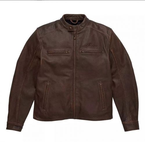 New Mens Indian Biker Motorcycle Riding Genuine Cowhide Brown Leather Jacket