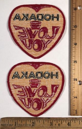 Vintage lot of 2 1970s hodaka motorcycles i love you logo patch biker