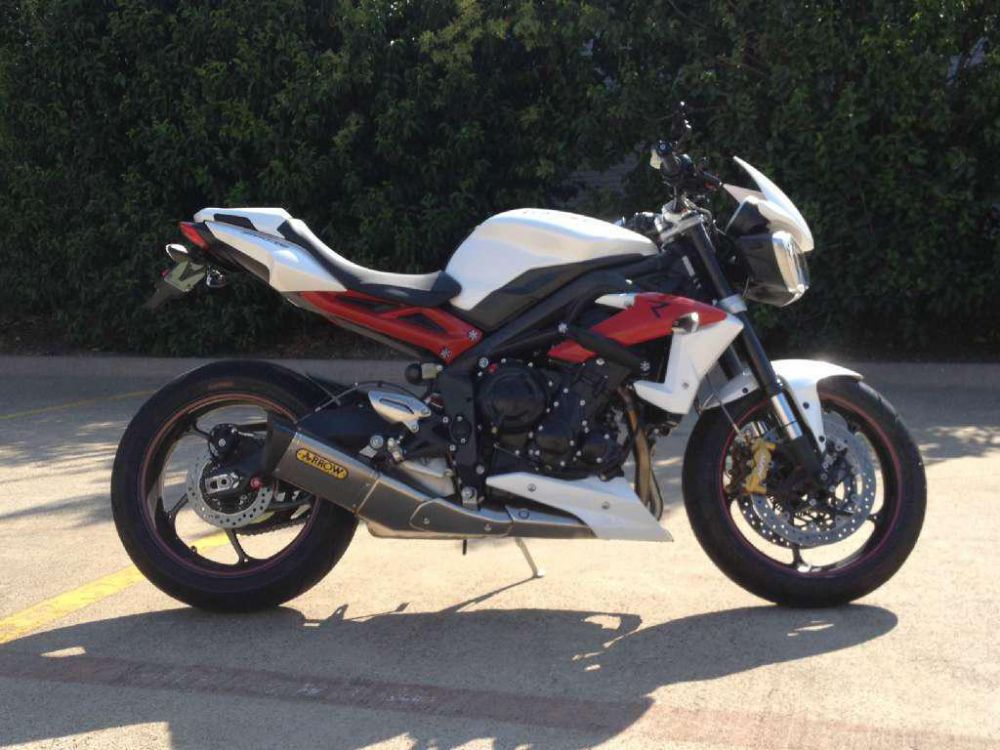 2013 triumph street triple r abs - crystal white  sportbike 