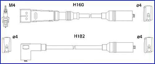 Huco ignition spark plug wire kit fits seat ibiza vw vento 1.8-2.0l 1988-2002