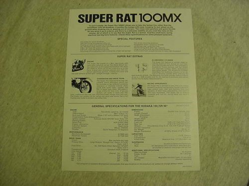 Hodaka  super rat 100 mx brochure 1976?