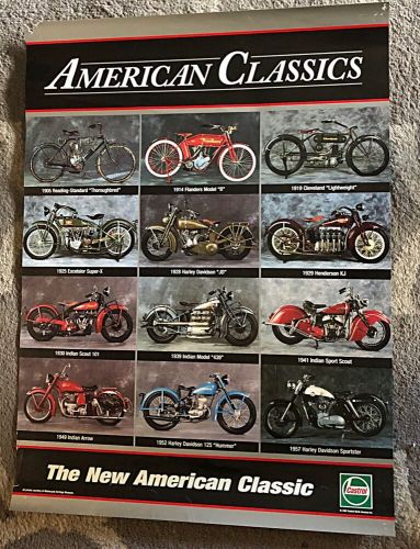 1997 american classics harley davidson &amp; indian motorcycle castrol poster 24x18