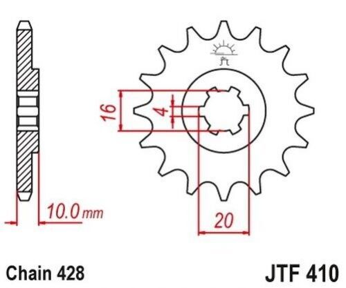 Pinion 13 Teeth Division 428 Type JTF410 for Suzuki GN GZ TU VL 125-